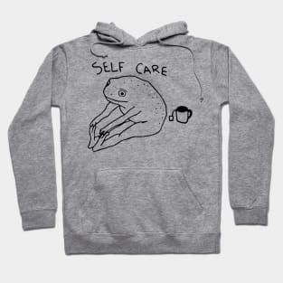 Self Care Frog Funny Frog Lover Hoodie